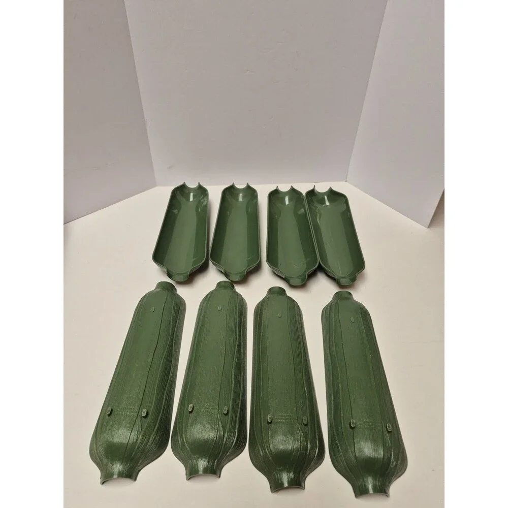 Vintage Corn on the cob Trays Green 8 pcs